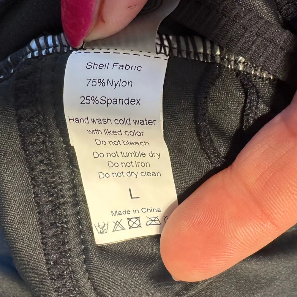 NWT Charmo Black Ribbed Ruched One-Piece Swimsuit Size L - Picture 10 of 12